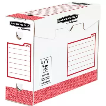 Een Bankers Box basic archiefdoos heavy duty, ft 9,5 x 24,5 x 33 cm, rood, pak van 20 stuks koop je bij ShopXPress