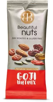 Een Beautiful Nuts noten, zakje van 50 g, Goji Mix koop je bij ShopXPress