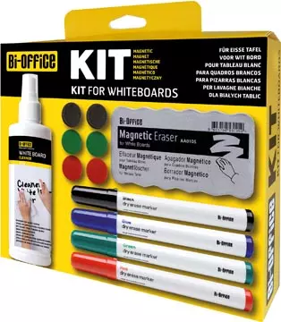 Een Bi-Office starterkit voor whiteboards, ophangbaar doosje koop je bij ShopXPress