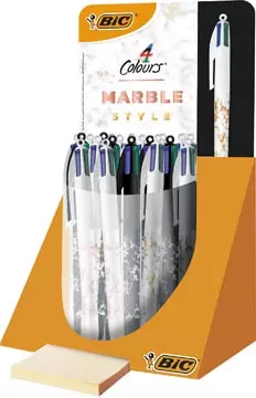 Een Bic Colours Marble 4-kleurenbalpen, medium, klassieke inktkleuren, display van 30 stuks koop je bij ShopXPress