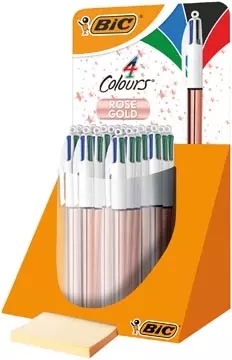 Een Bic Colours Rose Gold 4-kleurenbalpen, medium, klassieke inktkleuren, display van 20 stuks koop je bij ShopXPress