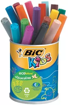 Een Bic Kids Viltstift Visacolor XL Ecolutions 18 stiften in een metalen pot koop je bij ShopXPress