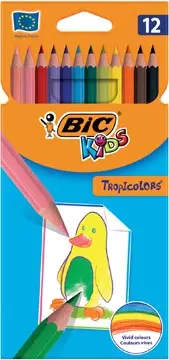 Een Bic Kids kleurpotlood Tropicolors, etui van 12 stuks koop je bij ShopXPress