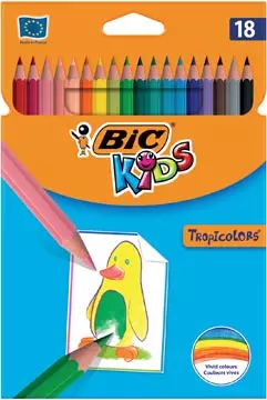 Een Bic Kids kleurpotlood Tropicolors, etui van 18 stuks koop je bij ShopXPress