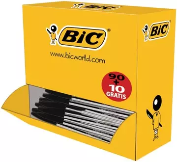 Een Bic balpen Cristal Medium voordeelpak 90 + 10 gratis, zwart koop je bij ShopXPress