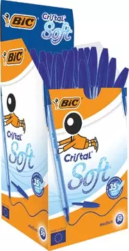 Een Bic balpen Cristal Soft, medium punt, pak van 50 stuks, blauw koop je bij ShopXPress