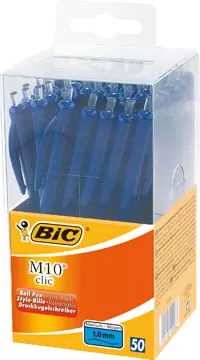 Een Bic balpen M10 Clic, doos met 50 stuks, blauw koop je bij ShopXPress