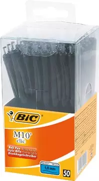 Een Bic balpen M10 Clic, doos met 50 stuks, zwart koop je bij ShopXPress