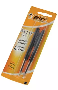 Een Bic balpen M10 Clic op blister, medium punt, zwart koop je bij ShopXPress