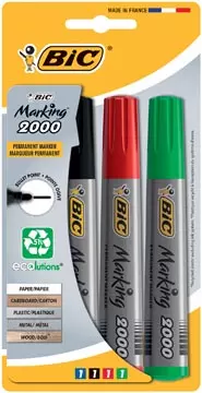 Een Bic permanent marker 2000, doos met 4 stuks in geassorteerde kleuren koop je bij ShopXPress