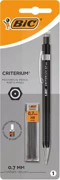 Een Bic vulpotlood Criterium, blister van 1 stuk + 12 vullingen (gratis), zwart, 0,7 mm koop je bij ShopXPress