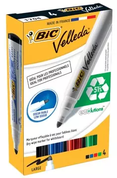 Een Bic whiteboardmarker 1701 doos van 4 stuks in geassorteerde kleuren koop je bij ShopXPress