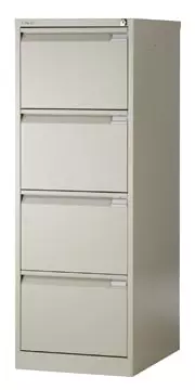 Een Bisley hangmappenkast, ft 132,1 x 47 x 62,2 cm (h x b x d), 4 laden, grijs koop je bij ShopXPress