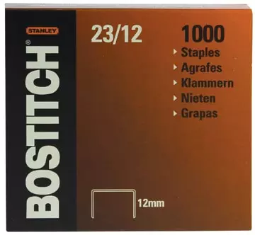 Een Bostitch nietjes 23-12-1M, 12 mm, verzinkt, voor B310HDS, 00540, HD-23L17, HD-12F koop je bij ShopXPress