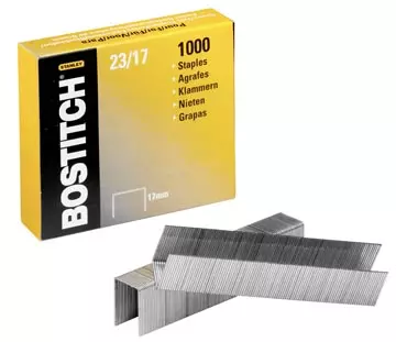 Een Bostitch nietjes 23-17-1M, 17 mm, verzinkt, voor 00540, HD-23L17, HD-12F koop je bij ShopXPress