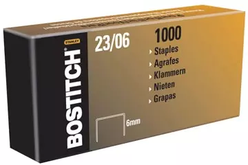 Een Bostitch nietjes 23-6-1M, 6 mm, verzinkt, voor PHD60, B310HDS, HD-23L17 koop je bij ShopXPress