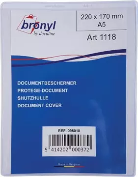 Een Bronyl U-mapje uit transparante PVC van 180 micron, ft A5 koop je bij ShopXPress