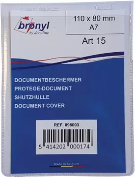 Een Bronyl U-mapje uit transparante PVC van 180 micron, ft A7 koop je bij ShopXPress