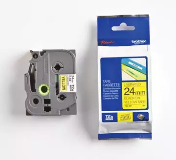 Een Brother TZe tape voor P-Touch 24 mm, zwart op geel koop je bij ShopXPress