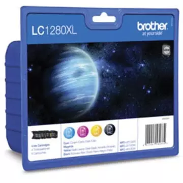 Een Brother inktcartridge, 1.200-2.400 pagina's, OEM LC-1280XLVALBPDR, 4 kleuren koop je bij ShopXPress