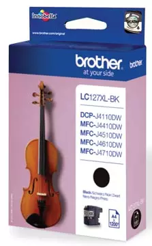 Een Brother inktcartridge, 1.200 pagina's, OEM LC-127XLBK, zwart koop je bij ShopXPress