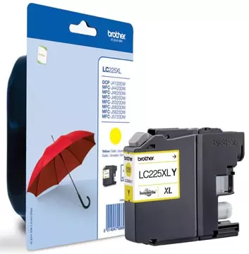 Een Brother inktcartridge, 1.200 pagina's, OEM LC-225XLY, geel, op blister koop je bij ShopXPress