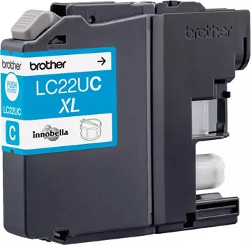 Een Brother inktcartridge, 1.200 pagina's, OEM LC-22UC, cyaan koop je bij ShopXPress