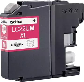 Een Brother inktcartridge, 1.200 pagina's, OEM LC-22UM, magenta koop je bij ShopXPress