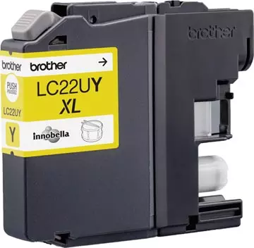 Een Brother inktcartridge, 1.200 pagina's, OEM LC-22UY, geel koop je bij ShopXPress