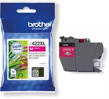 Een Brother inktcartridge, 1.500 pagina's, OEM LC-422XLM, magenta koop je bij ShopXPress