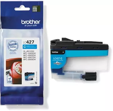 Een Brother inktcartridge, 1.500 pagina's, OEM LC-427C, cyaan koop je bij ShopXPress