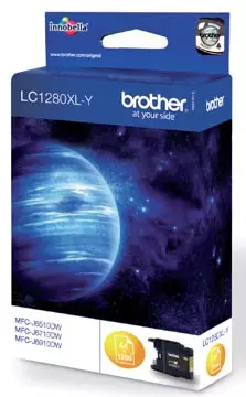 Een Brother inktcartridge, 1200 pagina's, OEM LC-1280XLY, geel koop je bij ShopXPress