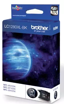 Een Brother inktcartridge, 2.400 pagina's, OEM LC-1280XLBK, zwart koop je bij ShopXPress