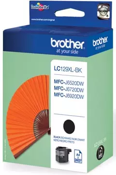 Een Brother inktcartridge, 2.400 pagina's, OEM LC-129XLBK, zwart koop je bij ShopXPress