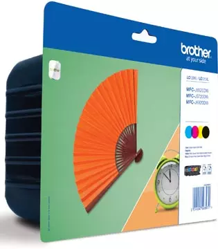 Een Brother inktcartridge, 2.400 pagina's, OEM LC-129XLVALBPDR, 4 kleuren koop je bij ShopXPress