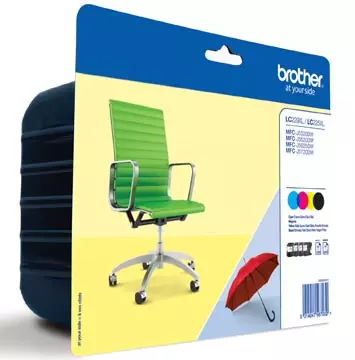 Een Brother inktcartridge, 2.400 pagina's, OEM LC-229XLVAL, 4 kleuren koop je bij ShopXPress