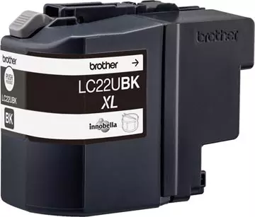 Een Brother inktcartridge, 2.400 pagina's, OEM LC-22UBK, zwart koop je bij ShopXPress