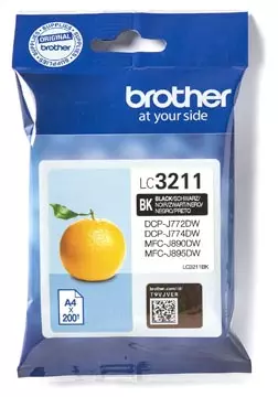 Een Brother inktcartridge, 200 pagina's, OEM LC-3211BK, zwart koop je bij ShopXPress