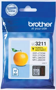 Een Brother inktcartridge, 200 pagina's, OEM LC-3211Y, geel koop je bij ShopXPress