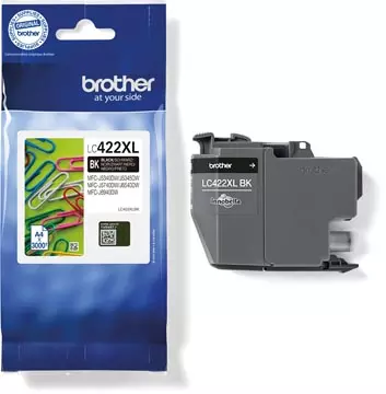 Een Brother inktcartridge, 3.000 pagina's, OEM LC-422XLBK, zwart koop je bij ShopXPress