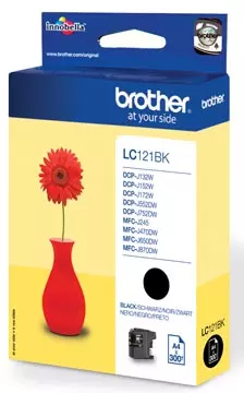 Een Brother inktcartridge, 300 pagina's, OEM LC-121BK, zwart koop je bij ShopXPress