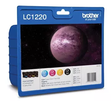 Een Brother inktcartridge, 300 pagina's, OEM LC-1220VALBP, 4 kleuren koop je bij ShopXPress