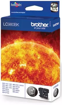 Een Brother inktcartridge, 300 pagina's, OEM LC-980BK, zwart koop je bij ShopXPress