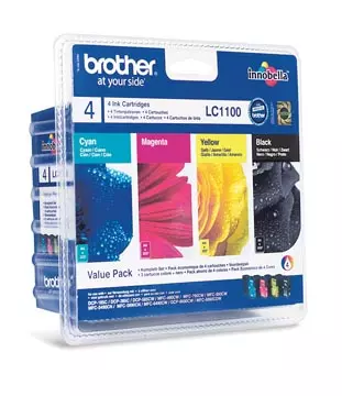 Een Brother inktcartridge, 325 pagina's, OEM LC-1100VALBP, 4 kleuren koop je bij ShopXPress