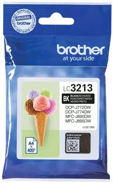 Een Brother inktcartridge, 400 pagina's, OEM LC-3213BK, zwart koop je bij ShopXPress