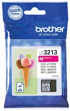 Een Brother inktcartridge, 400 pagina's, OEM LC-3213M, magenta koop je bij ShopXPress