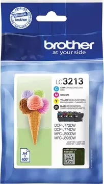 Een Brother inktcartridge, 400 pagina's, OEM LC-3213VAL, 4 kleuren koop je bij ShopXPress