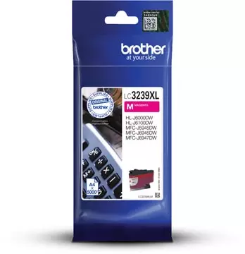 Een Brother inktcartridge, 5.000 pagina's, OEM LC-3239XLM, magenta koop je bij ShopXPress