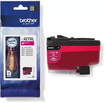 Een Brother inktcartridge, 5.000 pagina's, OEM LC-427XLM, magenta koop je bij ShopXPress