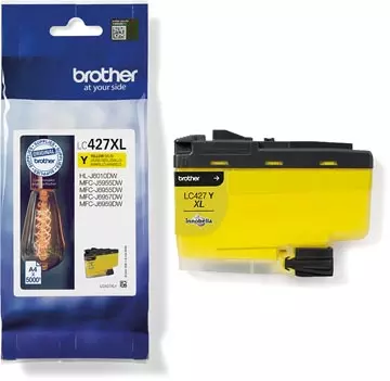 Een Brother inktcartridge, 5.000 pagina's, OEM LC-427XLY, geel koop je bij ShopXPress